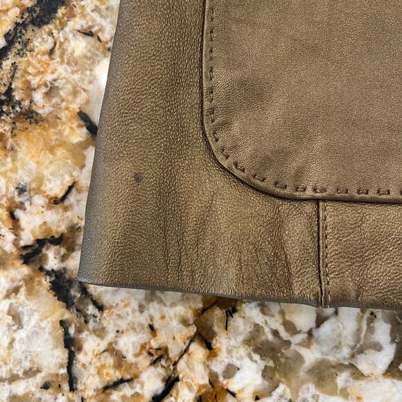 CAbi Metallic Gold Leather Blazer Jacket - SIZE 8 - Picture 6 of 11